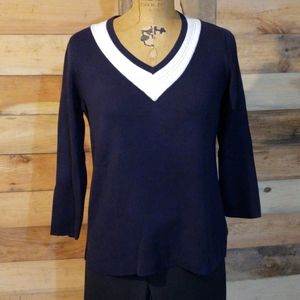 Talbots V neck 3/4 sleeve sweater